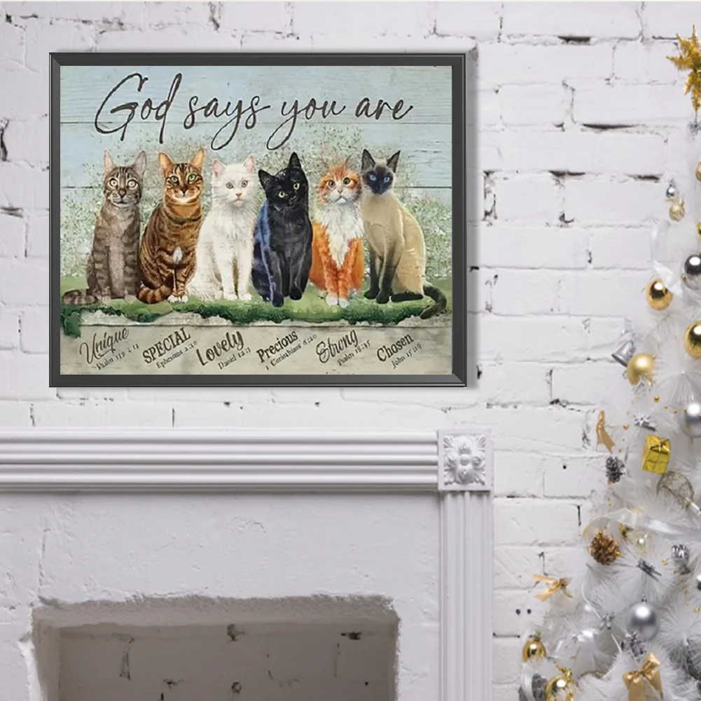 Diamond Painting - Full Round Drill - Cats Letters(Canvas|50*40cm)