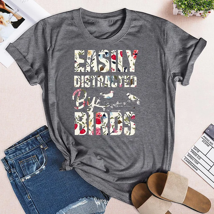 Easily Distracted By Birds T-Shirt-03548-Annaletters