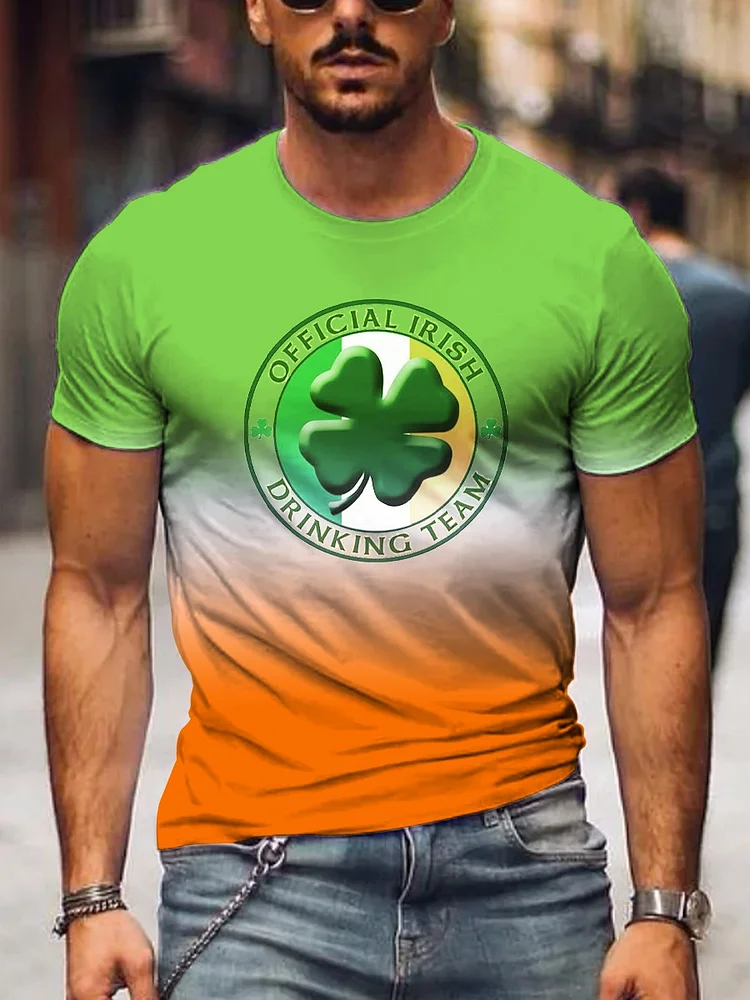 Men's Happy St. Patrick's Clover Irish Drinking Team T-Shirt