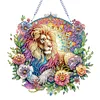 DIY Flower Lion Diamond Painting Special Shaped Hanging Pendant