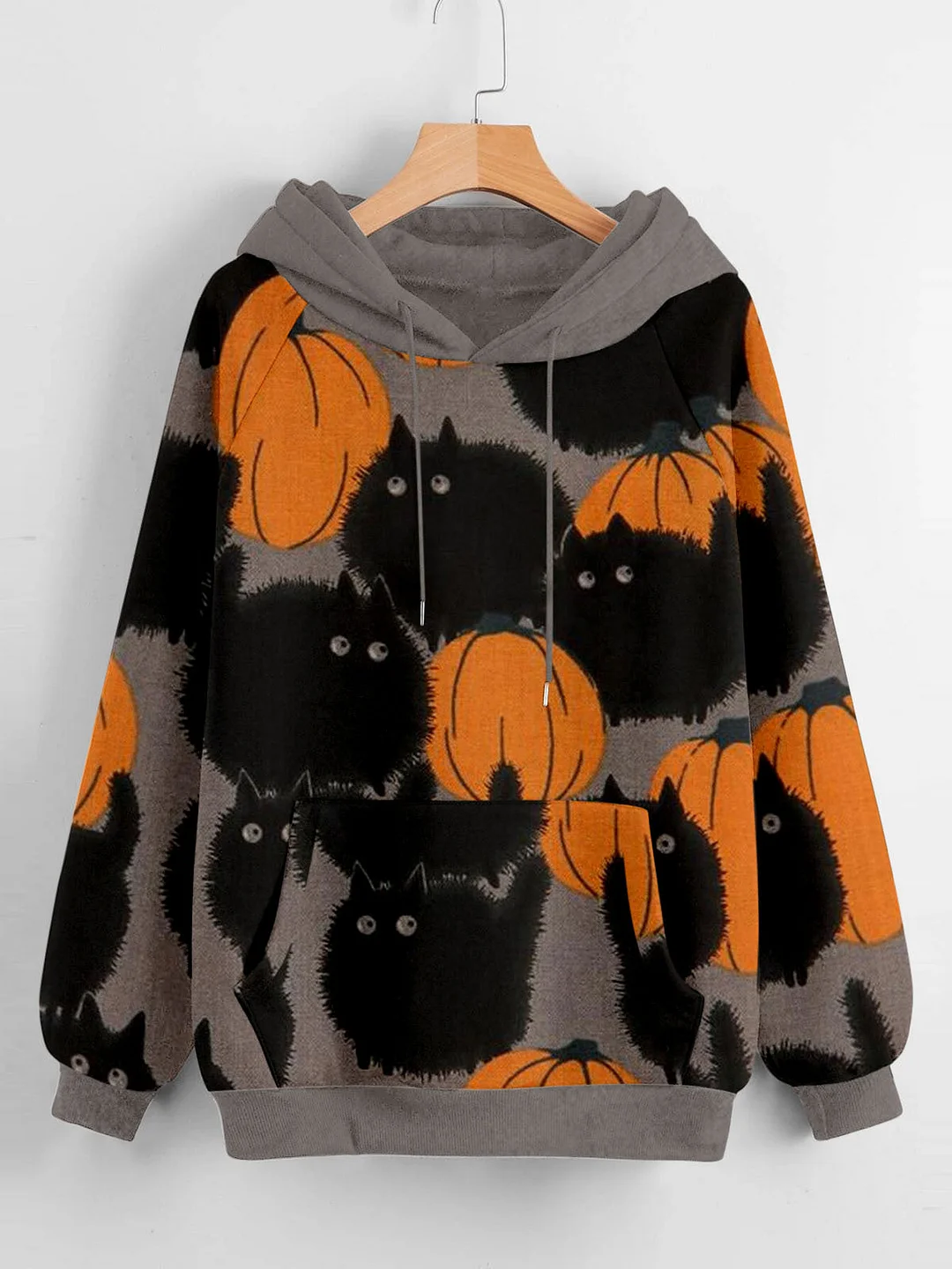 Long Sleeve Front Pocket Hooded Sweatshirt With Draw Sre