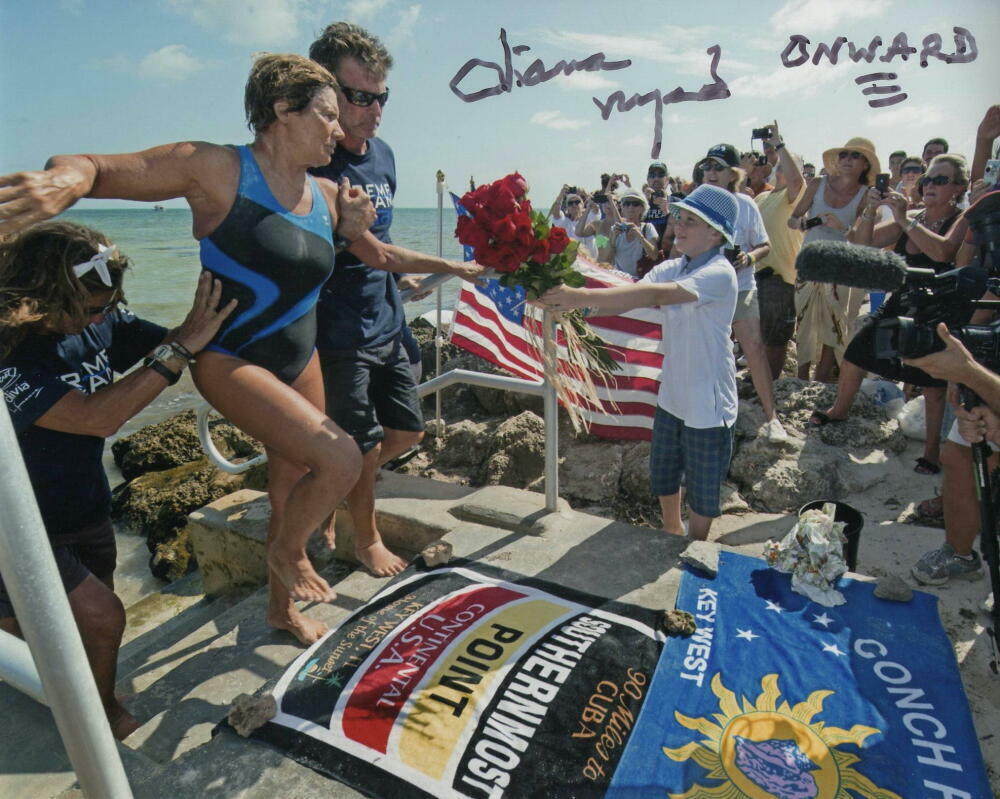 DIANA NYAD SIGNED AUTOGRAPH 8X10 Photo Poster painting ONWARD