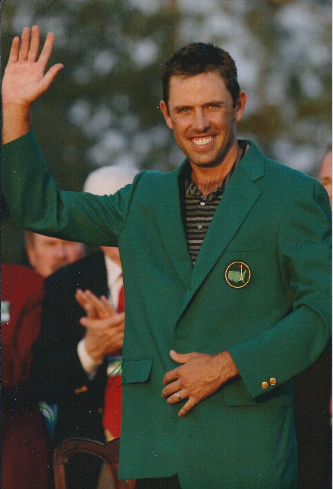 Charl Schwartzel SIGNED 12x8 Photo Poster painting AFTAL Autograph COA Green Jacket WINNER RARE