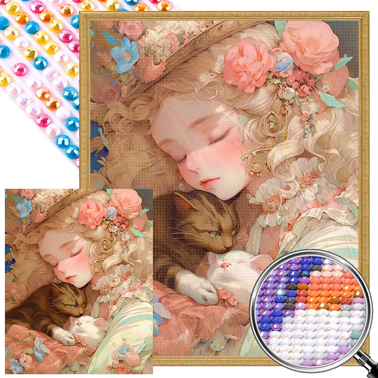 Retro Girl 40*50CM(Canvas) AB Round Drill Diamond Painting gbfke