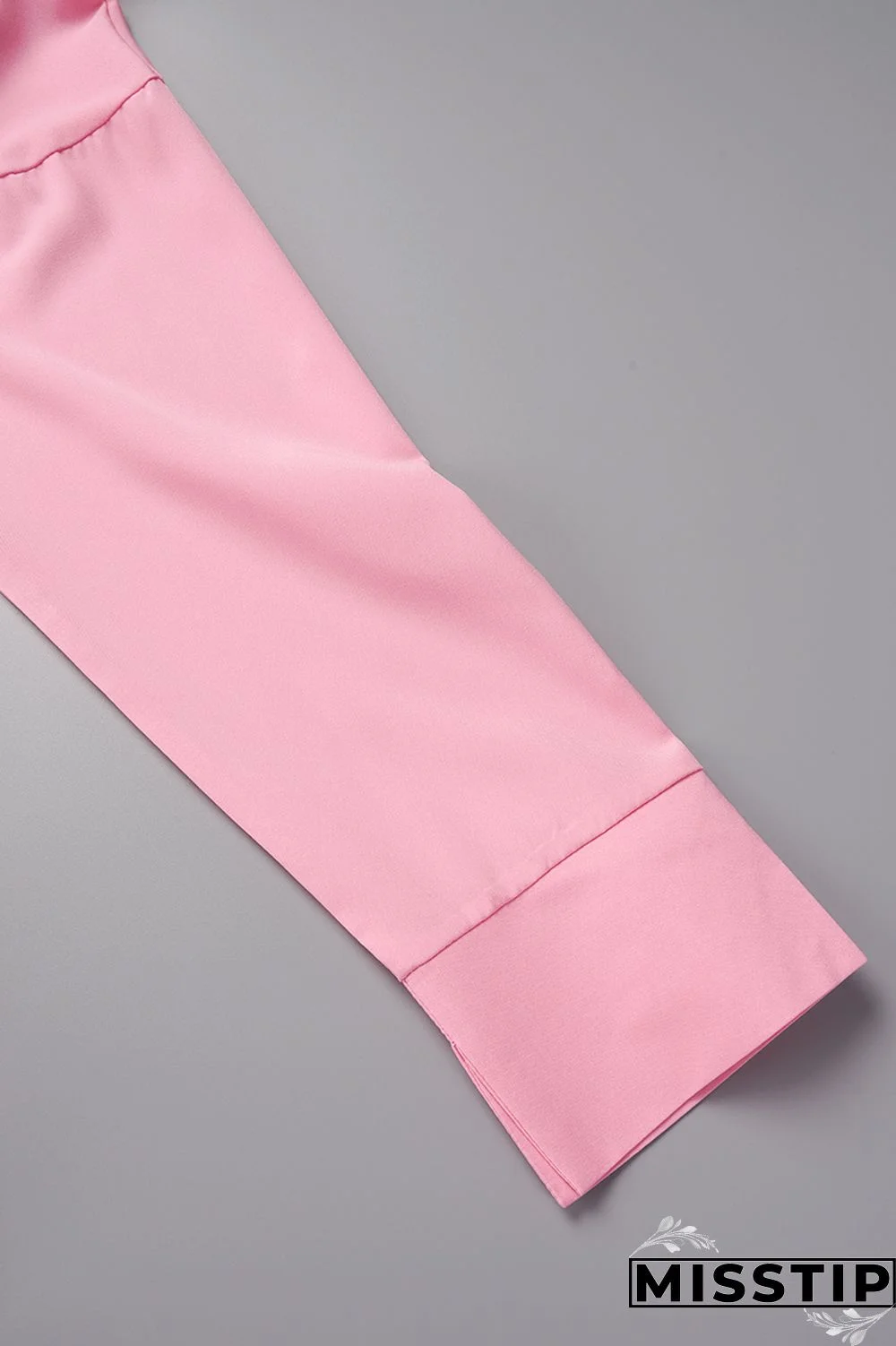 Pink Casual Solid Patchwork Shirt Collar Tops