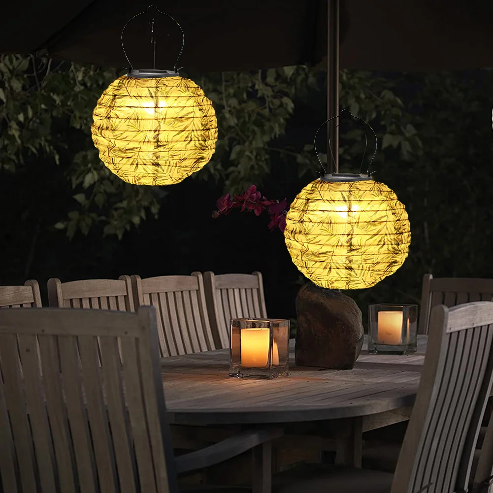 Solar Light LED Hanging Ball Lantern Waterproof Painted Pattern Lamp (A)