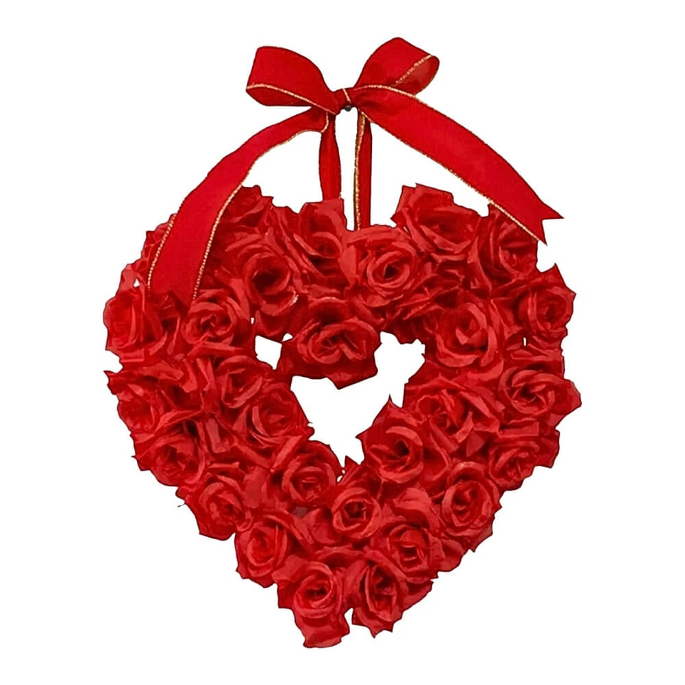 Wedding Rose Heart Wreath Door D&eacute;cor