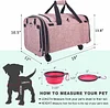 Cat Carrier with Wheels Airline Approved, Pet Dog Carrier with Wheels for Small Dogs, Rolling Cat Carrier for Small Cats Puppy Stroller Detachable and Foldable Pet Travel Bag