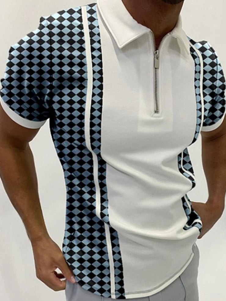 Fashion Men's Lapel Short Sleeve Polo Shirt