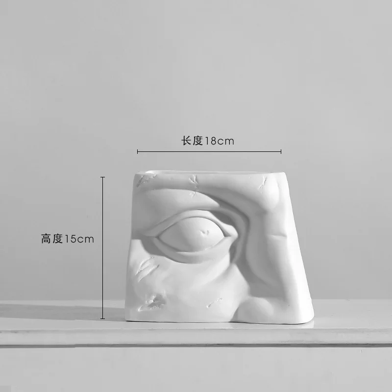 Athvotar Style Simple Face Ceramic Vase Decoration Living Room Flower Arrangement Creativity Light Luxury Table Dry Flower Home Decoration