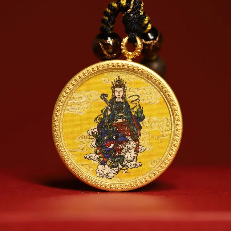 Thangka Buddha Wisdom and Enlightenment Manjushri Circular Thangka