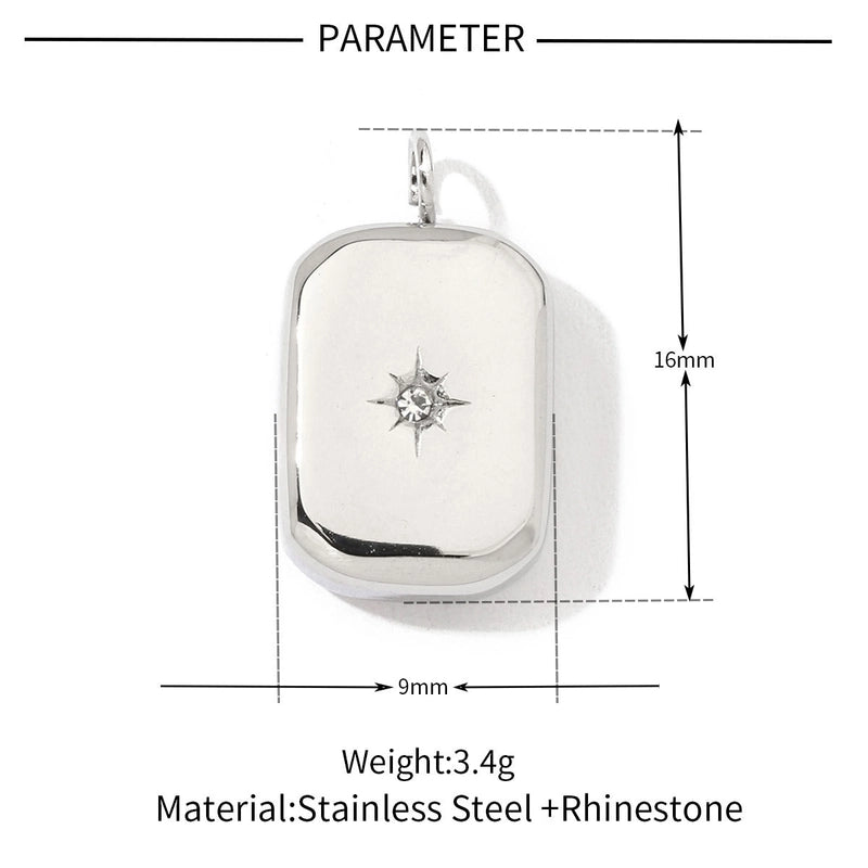 3 PCS/Package Titanium Steel Rhinestones Solid Color Jewelry Accessories Pendant