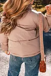 Women's Winter Thick Full Zipper Quilted Puffer Down Jacket