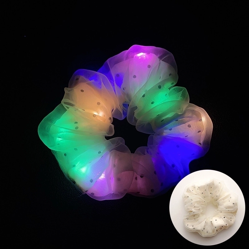 Halloween Novelty Women’S Solid Color Artificial Crystal Luminous Hair Tie