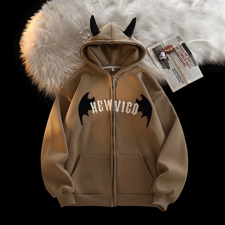Devil Zip Up Hoodie - Buy 2 Free Shipping
