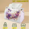 Floral Butterfly DIY PULeather Diamond Painting Tissue Box for Adults Beginners Large Size Diamond Art Paper Storage Holder for Living Room Bedroom Bathroom Table Decor