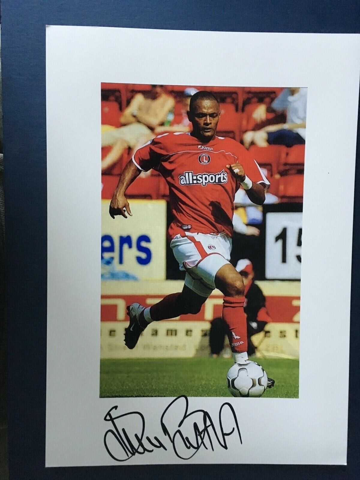 SEAN BARTLETT - FORMER CHARLTON FOOTBALLER - EXCELLENT DUAL SIGNED Photo Poster painting