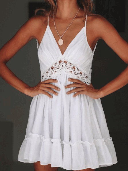 Women's Dresses Sling Lace Bare Back Mini Dress