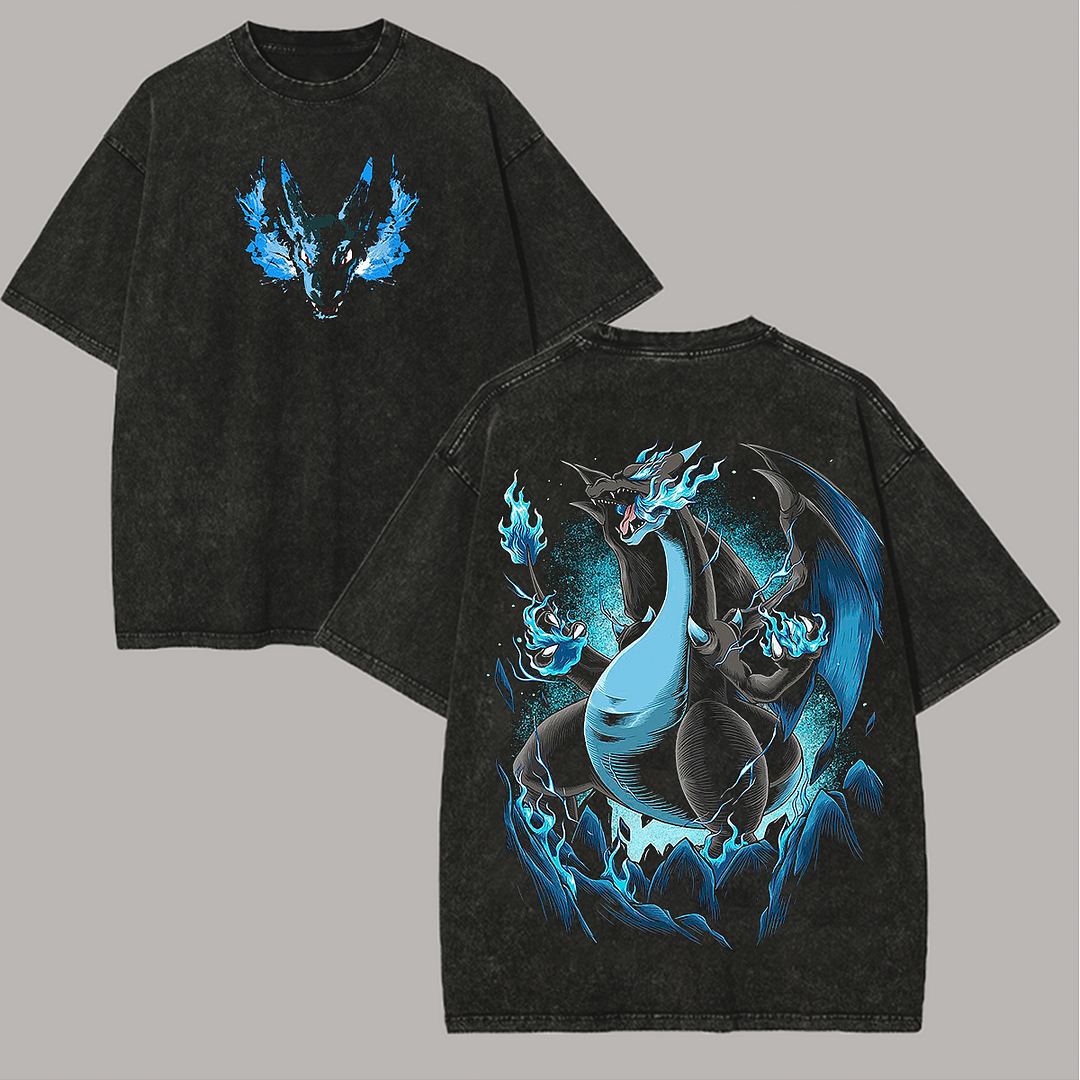 Pokémon Charizard Printed Unisex Washed T-Shirt
