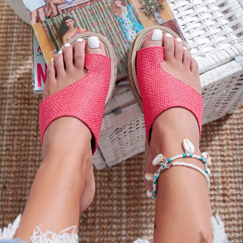 Women Summer Beach Sandals Open Toe Wedges Vintage Shoes Woman Mid Heels Sandalias Slippers Slides Mujer Sapato Feminino