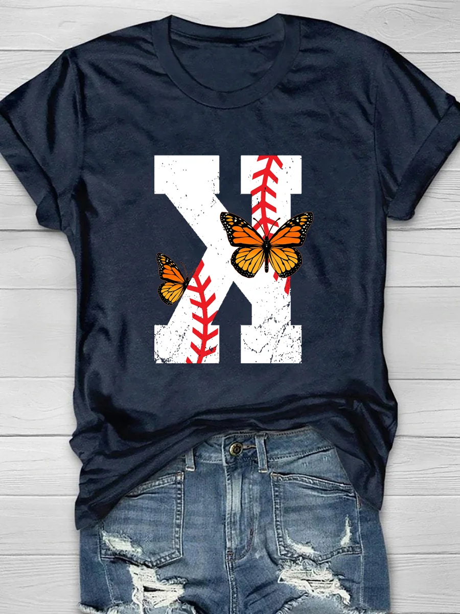 Baseball Backwards K Strikeout Score Keeper Short Sleeve T-Shirt