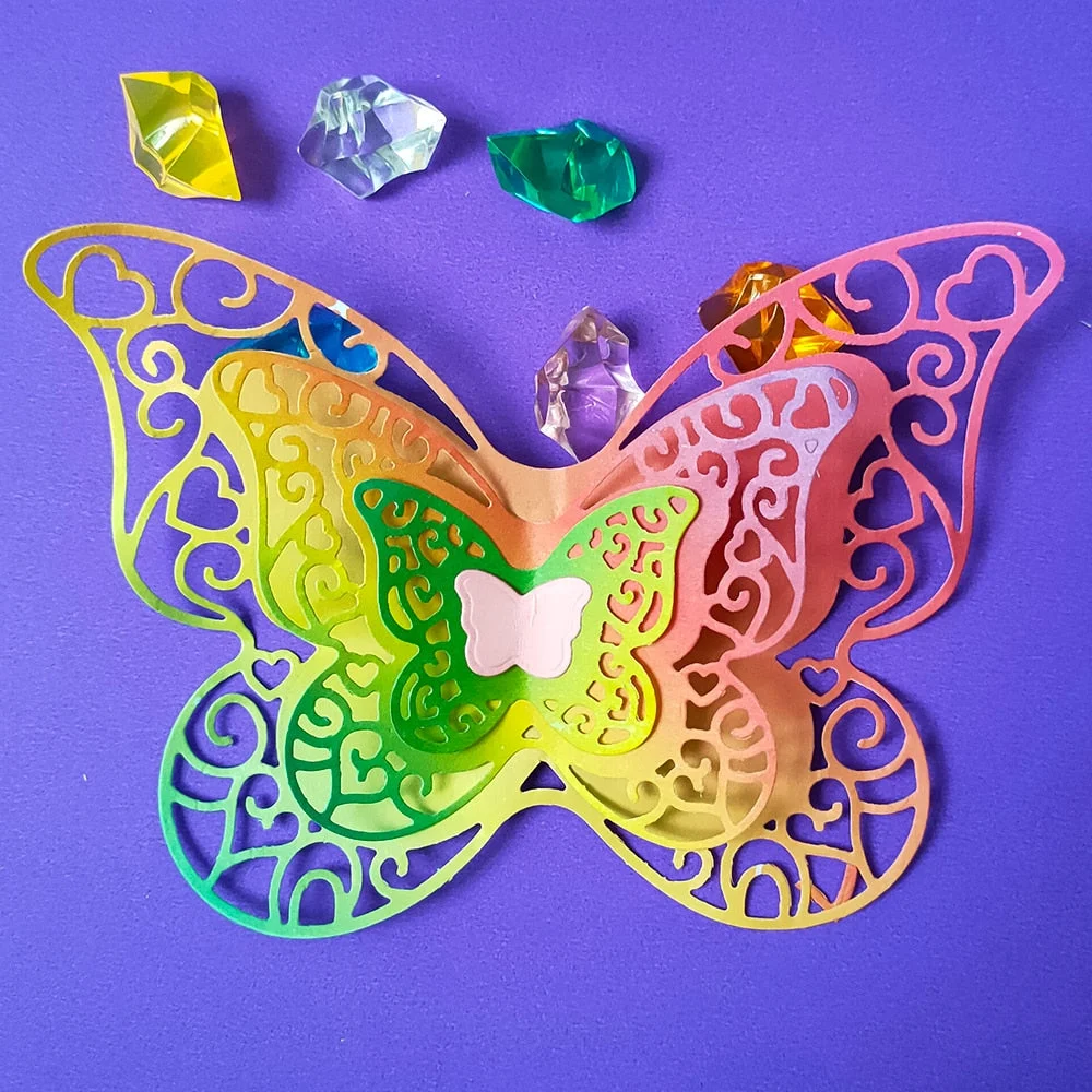 New Four-piece Giant Butterfly cutting Die mould pattern scrapbook die embossing DIY handicraft paper card photo album metal