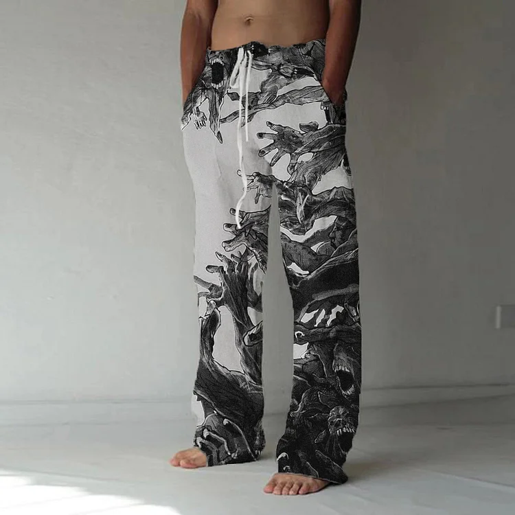 Death Print Casual Pants