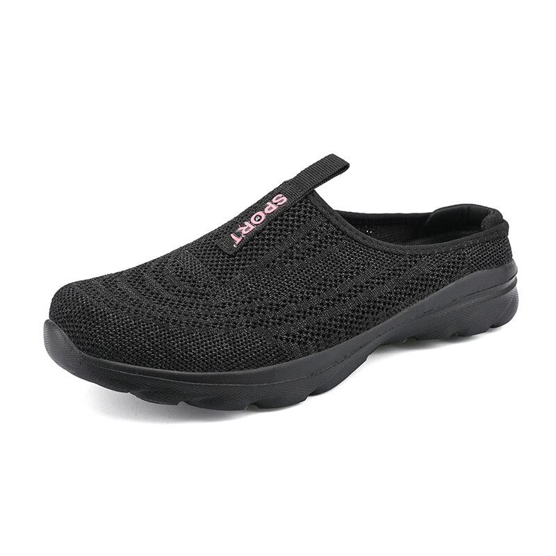 Nine o'clock Stylish Women Light Mules 2021 Soft Comfort Shoes For Woman Summer Mesh Breathable Footwear Slip-on Flats Big Size