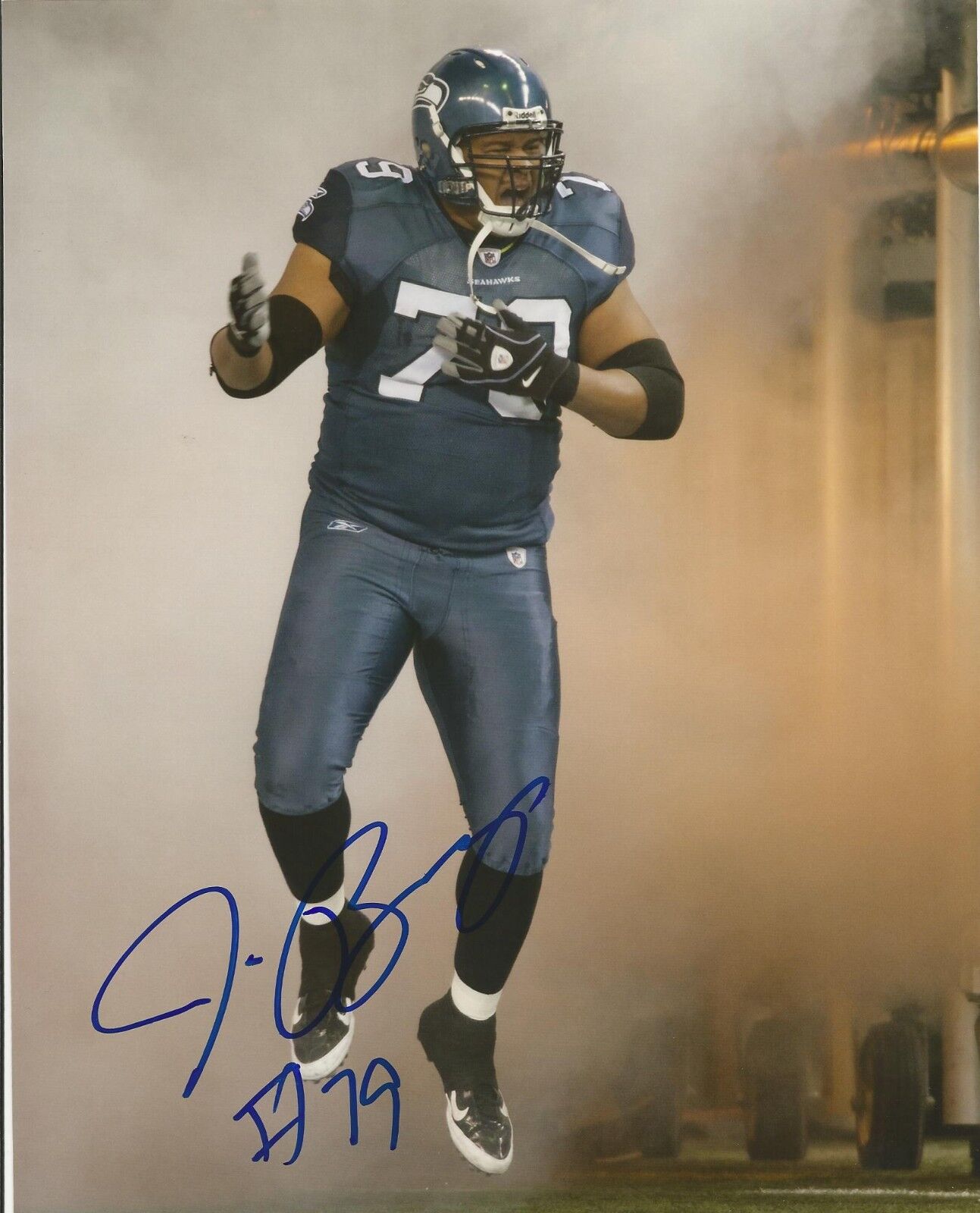 BIG RED BRYANT SIGNED SEATTLE SEAHAWKS 8x10 Photo Poster painting #3 with PROOF