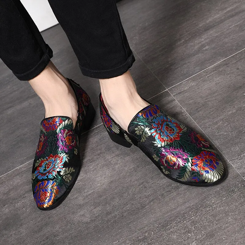 Hot Sale Embroidered Loafers Men Smoking Slippers Male Wedding and Party Dress Shoes Size 38-48 Drop Shipping
