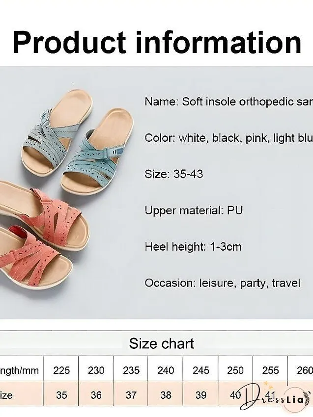 Women's Sandals Slippers Boho Bohemia Beach Flat Sandals Outdoor Slippers Daily Beach Wedge Heel Classic Casual Pu