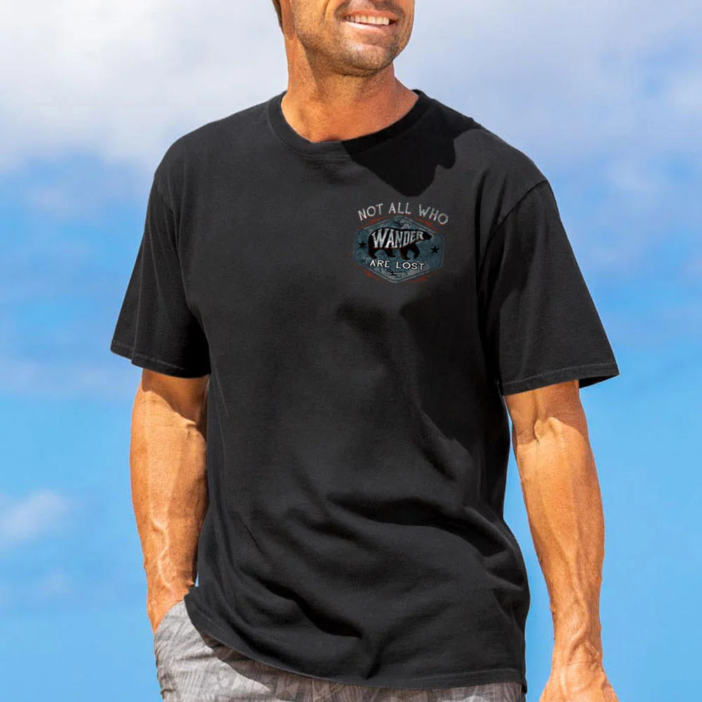  Stylish Black T-Shirt with Inspirational Quote and Bear Design for Everyday Wear