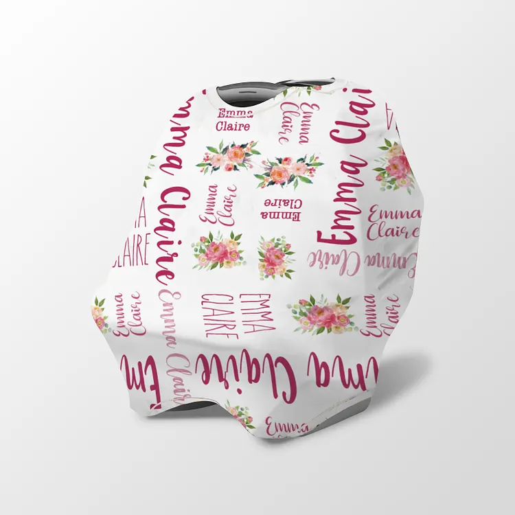 Personalized Flower Baby Car Seat Canopy| Canopyl233