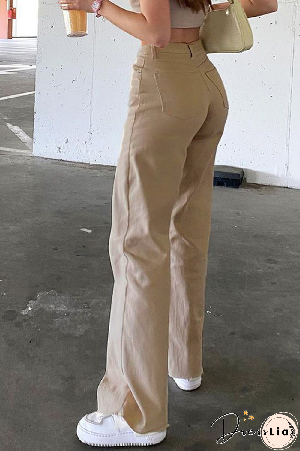 Casual Solid Split Joint Boot Cut Speaker Solid Color Bottoms