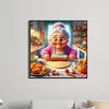 Diamond Painting-DIY Full Round Drill Cooking Grandma(40*40 CM)