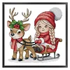 Elk Sled Girl-14CT Stamped Cross Stitch 31*31cm/12.2*12.2in