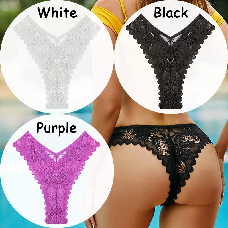 Billionm Lace Panties Women's Underwear Floral Women Panties Perspective Lingerie Brazilian Briefs V Waist Female Underpants
