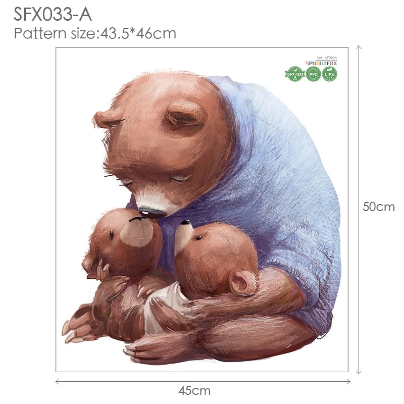 Bear 3D Wall Stickers Home Decor Living Room Decoration Wall Stickers For Kids Rooms Bathroom Children For Stickers Wall Bedroom