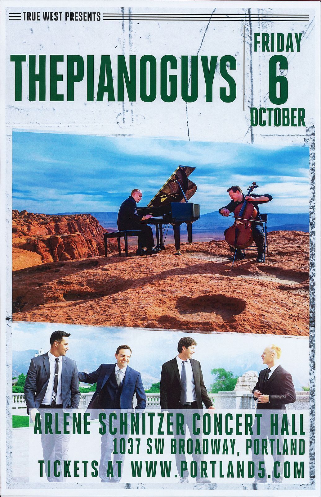 THE PIANO GUYS 2017 Gig POSTER Portland Oregon Concert