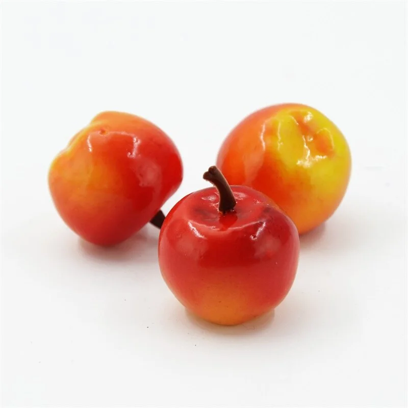 10pcs 3CM Artificial Fake Foam Fruits and Vegetables Green Apple For Wedding Decoration Scrapbooking Simulation  Fake Flowers