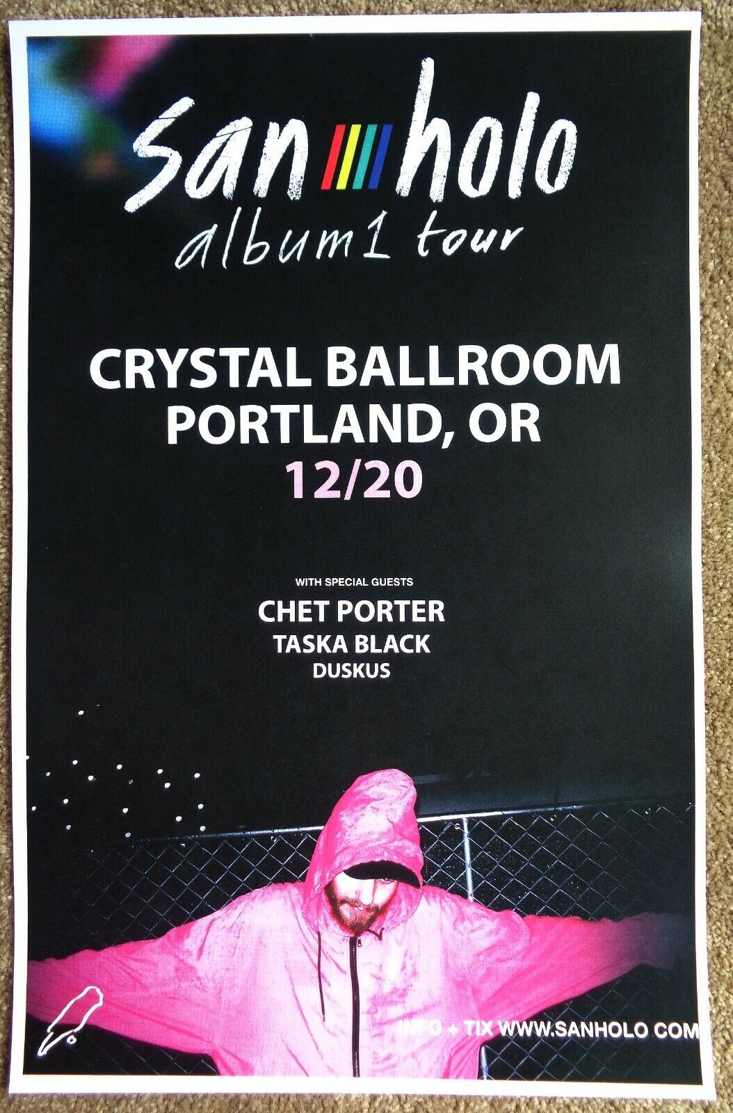 SAN HOLO 2018 Gig POSTER Portland Oregon Concert