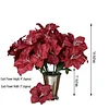 10 Bushes | Burgundy Artificial Silk Tiger Lily Flowers, Faux Bouquets