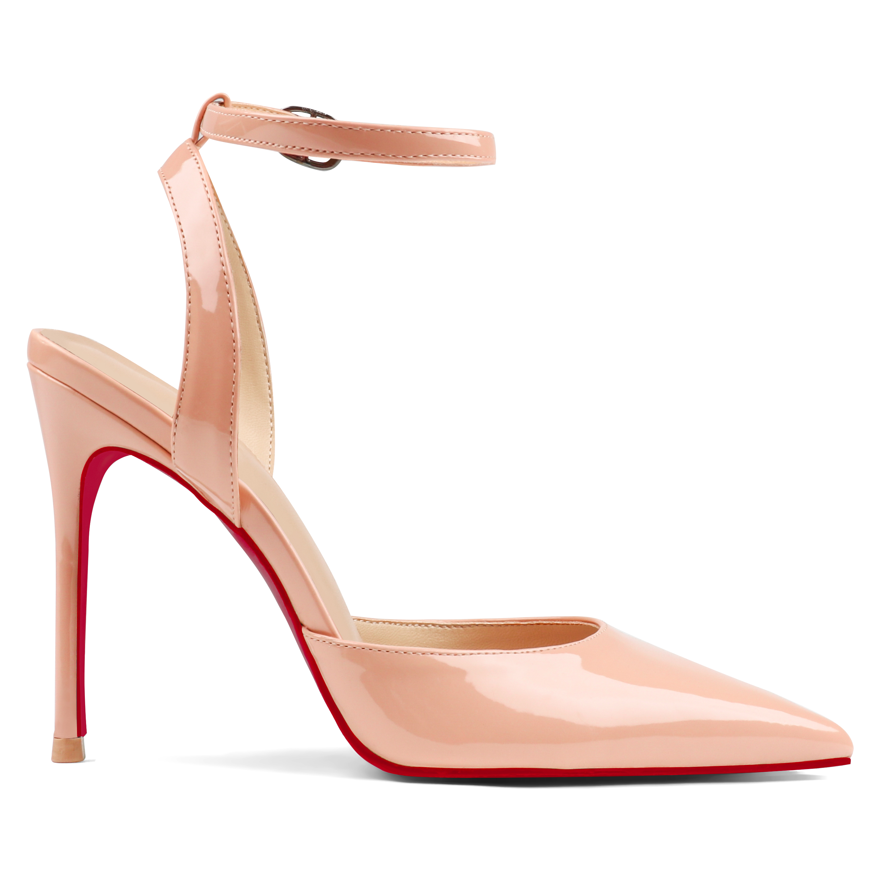100mm Women&rsquo;s High Heels  Ankle Pointed Toe Strappy Stiletto Dress Party Wedding Slingback Pumps Shoes-vocosishoes