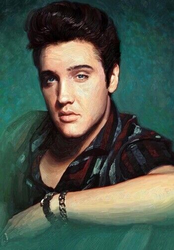 ELVIS PRESLEY POSTER - PAINTING - Photo Poster painting POSTER INSERT -  POSTAGE!