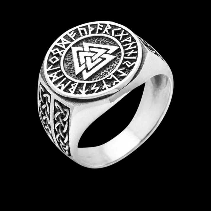 Viking Rune Stainless Steel Celtic Weave Ring