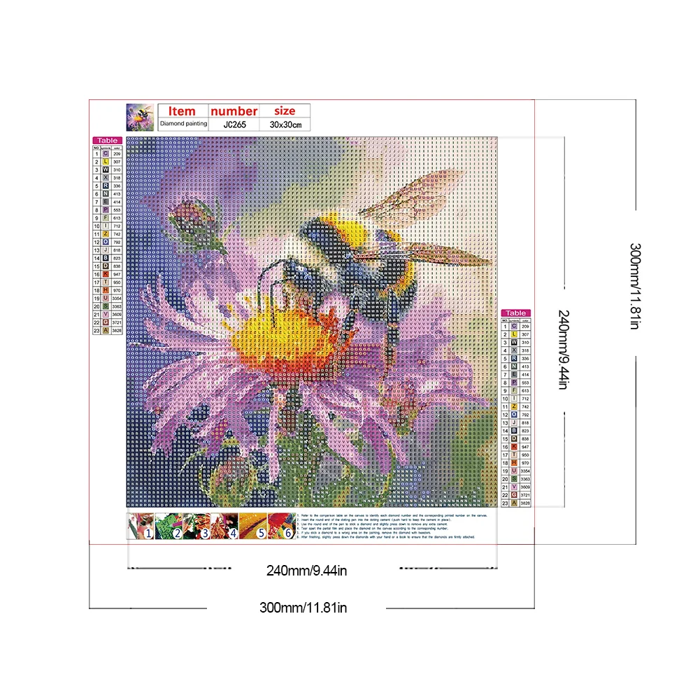 Diamond Painting - Full Round Drill - Flower Bee(Canvas|30*30cm)