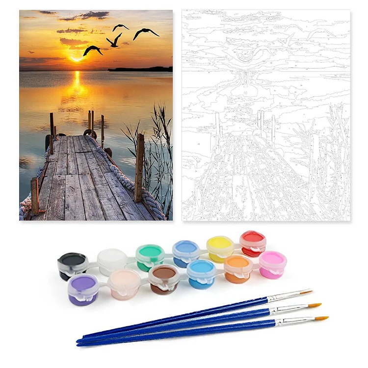 1set Diy Paint By Numbers Kit For Adults Beginner, With Paintbrush, Acrylic  Paints And Canvas, Wall Hanging Arts Home Decoration, Festival Gift