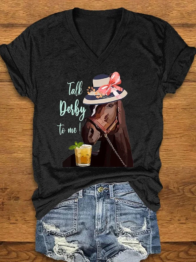 Women's "Talk Derby To Me" Printed T-Shirt socialshop