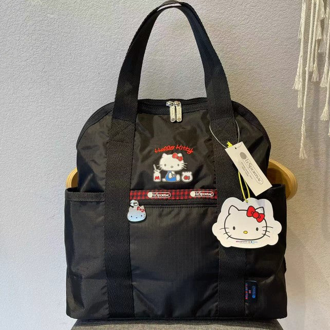 Sanrio Hello Kitty Le Sport Sac Canvas Backpack School Bag Women Girls Rucksack Black A Cute Shop - Inspired by You For The Cute Soul 