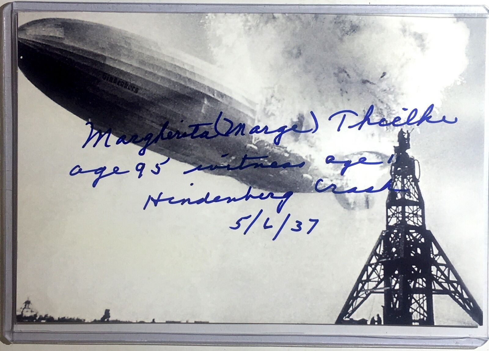 Marge Thielke Signed 4x6 Photo Poster painting Hindenburg Disaster Witness Auto Autograph